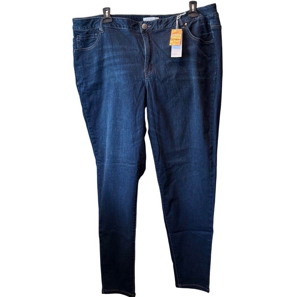 Lane Bryant Mid-Rise Super Stretch Skinny Jeans Dark Wash 28‎ XL NWT